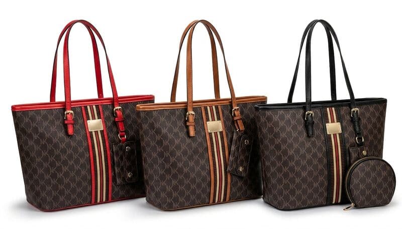 Monogram Stripe Tote Set