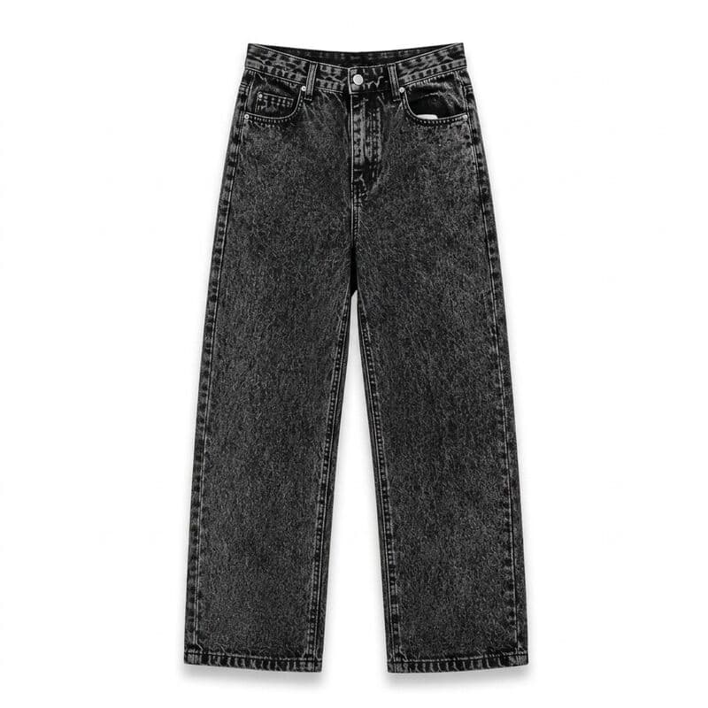 Acid Wash Black Baggy Jeans