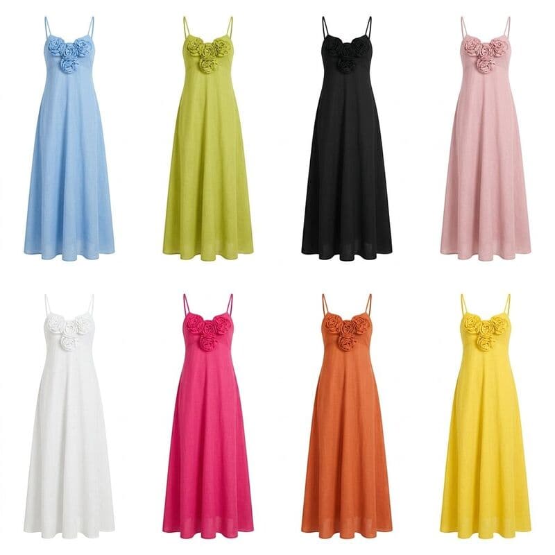 Rose Strap Maxi Dress — Assorted