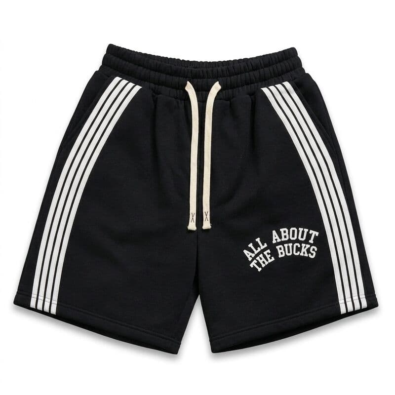Black Bucks Stripe Shorts