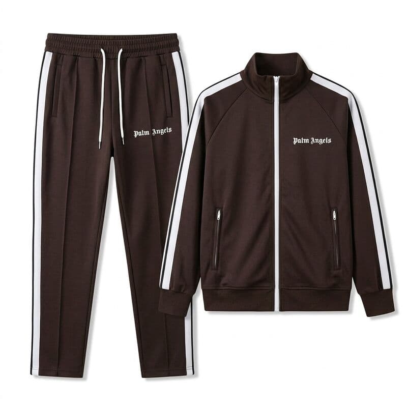 Brown Stripe Tracksuit Set