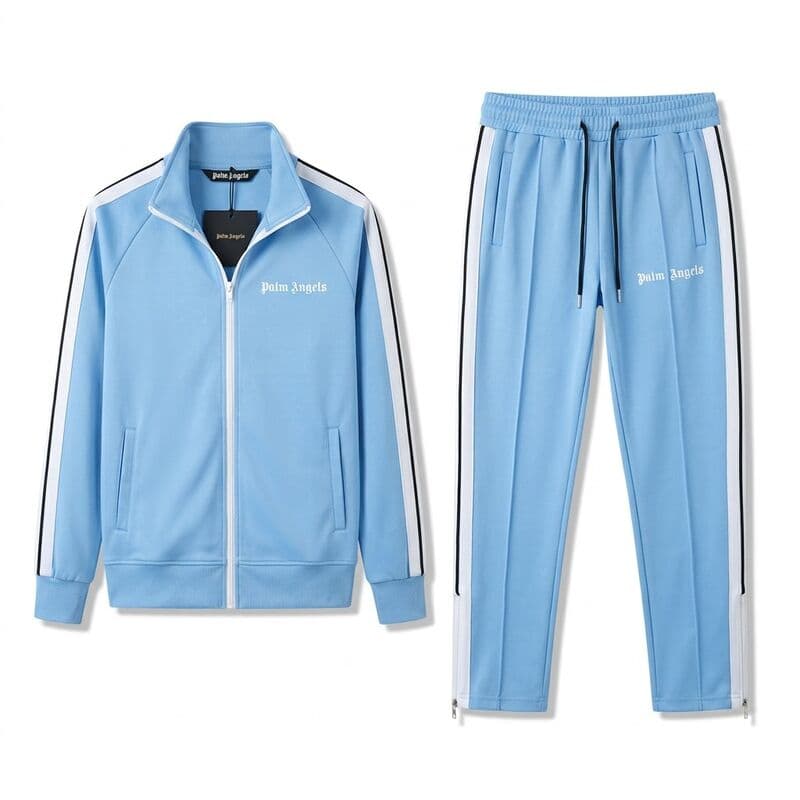 Light Blue Stripe Tracksuit Set