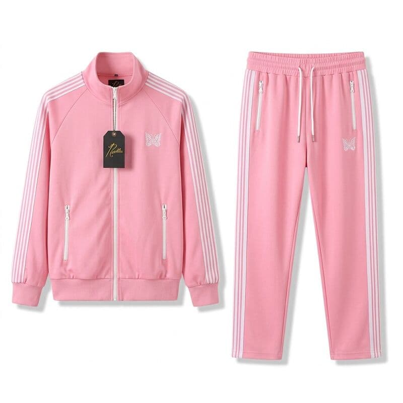 Pink Butterfly Stripe Tracksuit Set