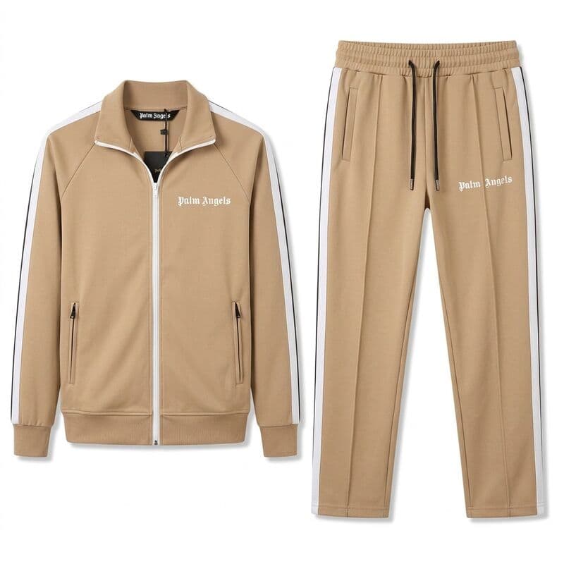 Tan Stripe Tracksuit Set