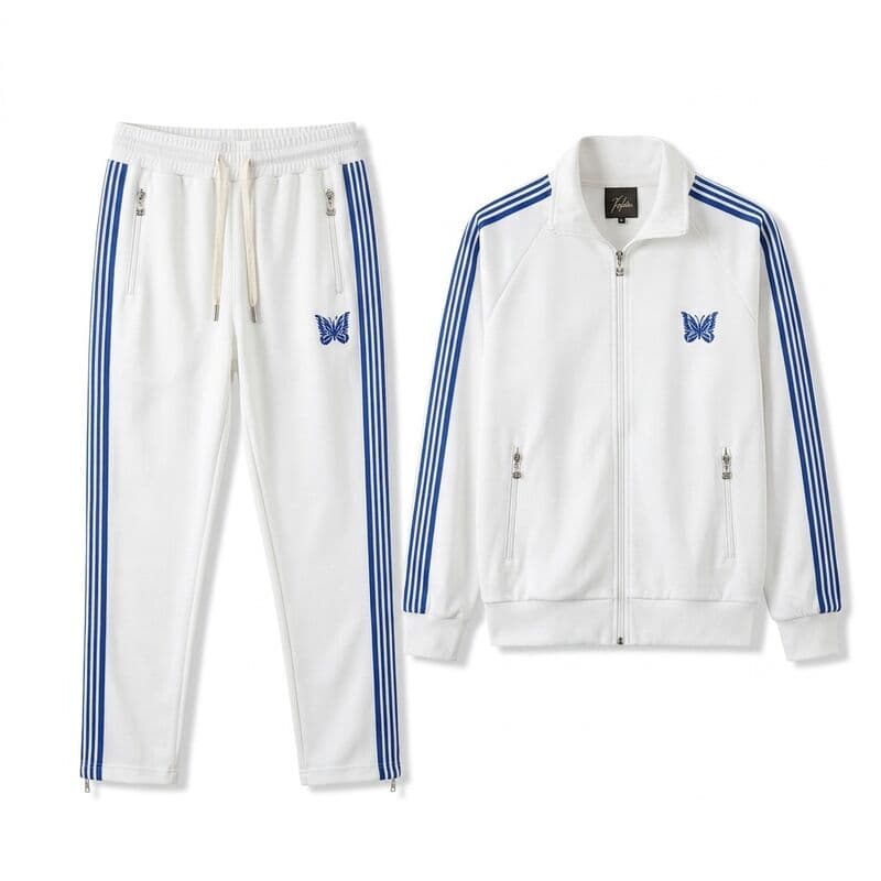 White Blue Butterfly Tracksuit Set