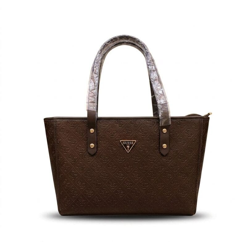 Brown Embossed Tote Bag
