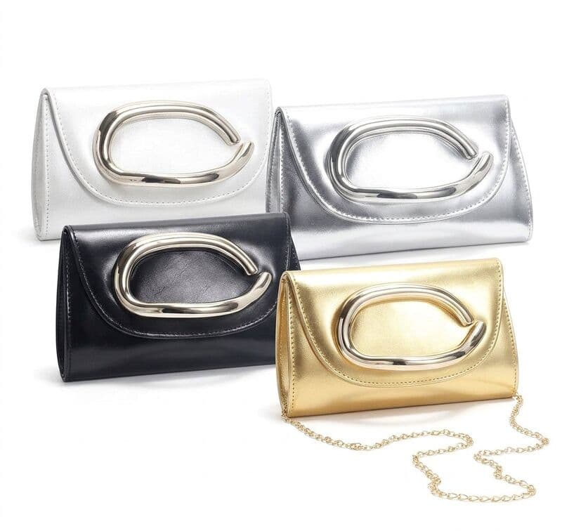 Metallic Ring Clutch Bags — Assorted