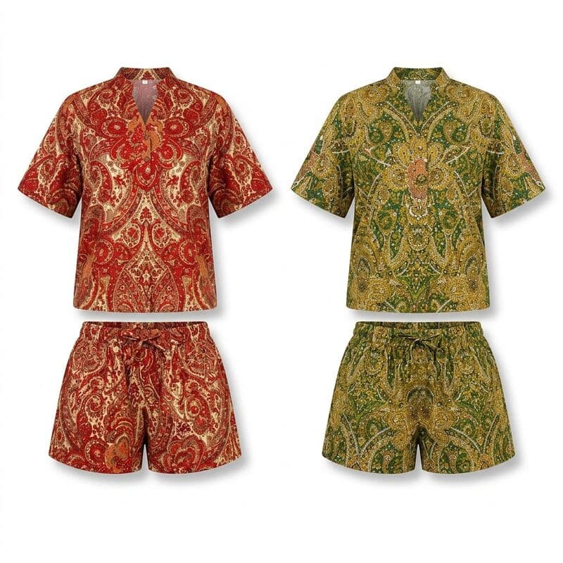 Paisley Shirt & Shorts Set — Assorted