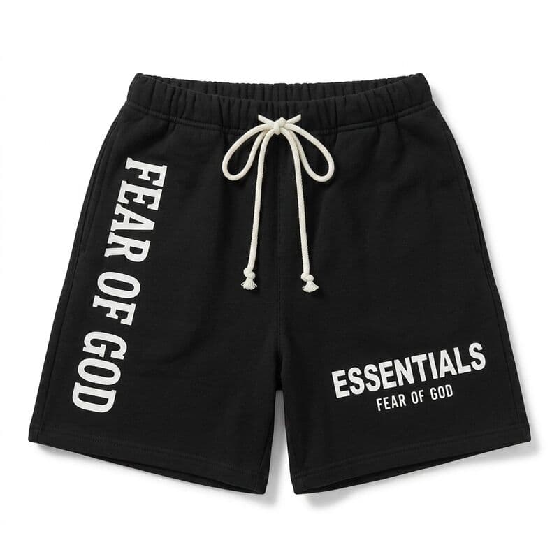 Black Essentials Print Shorts
