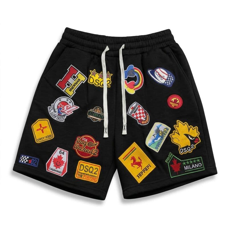 Black Patch Graphic Shorts