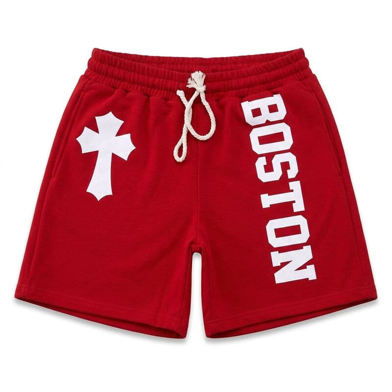 Red Boston Print Shorts
