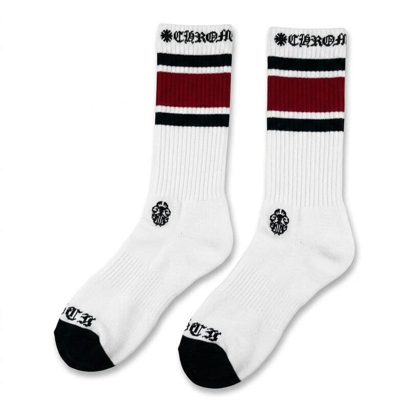 Original Chrome Long Socks — Black/Red Stripe