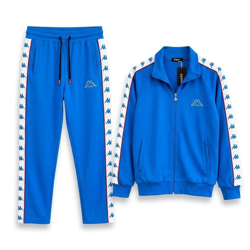 Blue Kappa Stripe Tracksuit Set