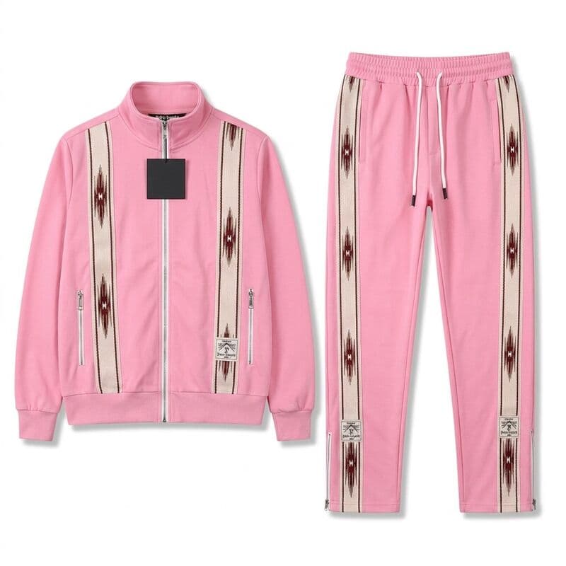 Pink Aztec Panel Tracksuit Set