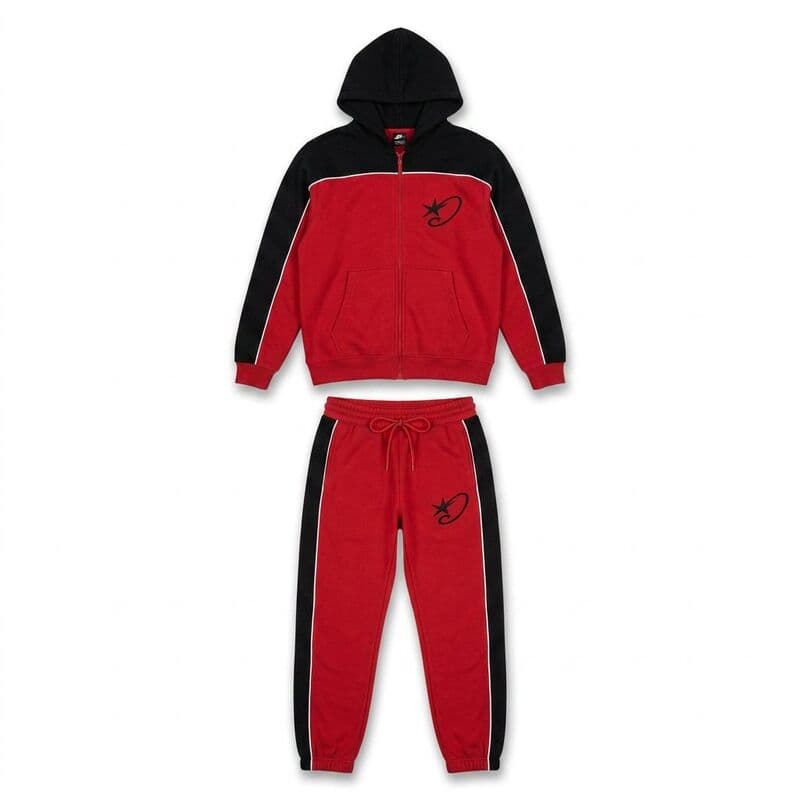 Red/Black Star Hoodie Tracksuit Set