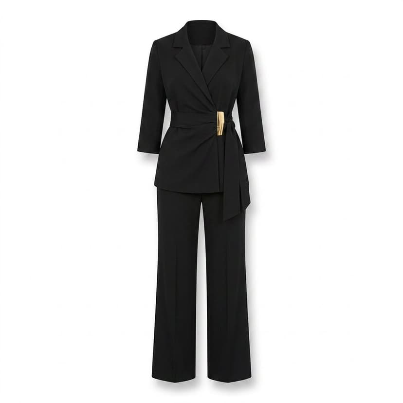 Wrap Pantsuit Black