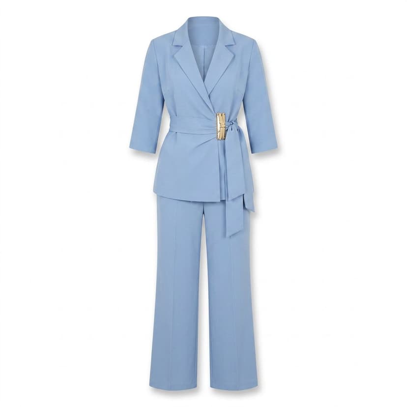 Wrap Pantsuit Lightblue