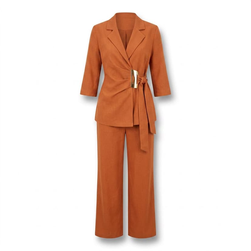 Wrap Pantsuit Orange