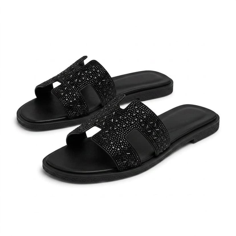 Rhinestone H Black