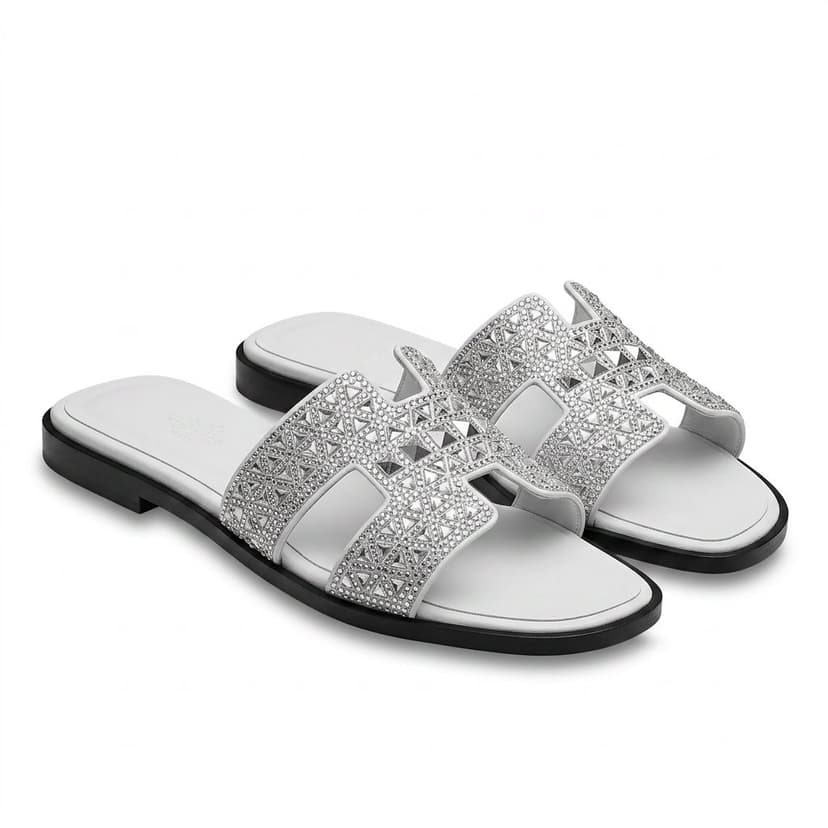Rhinestone H Silver