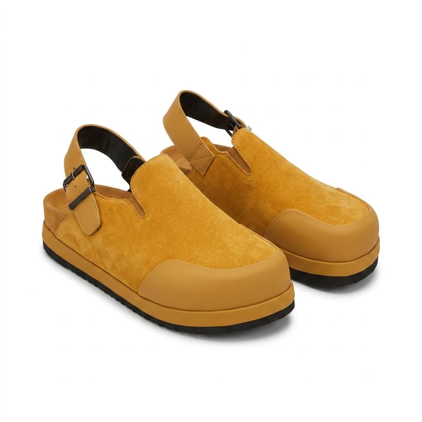 Suede Clog Mustard