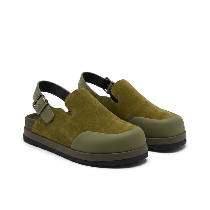 Suede Clog Olive
