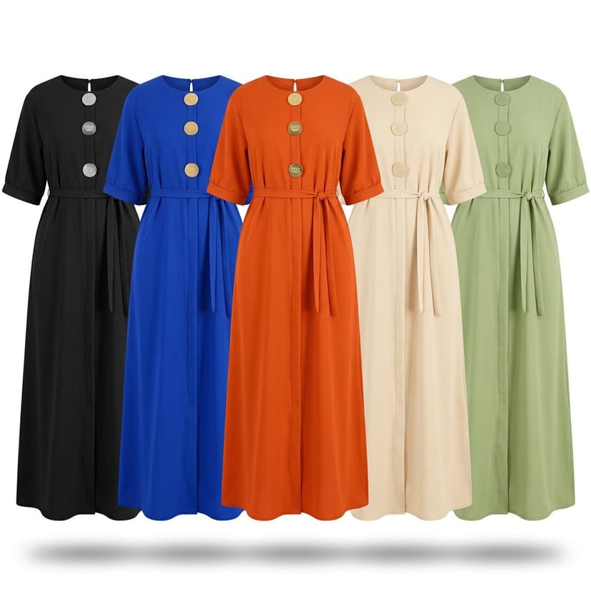 Batch15 08 Disc Button Maxi Dress 5 Colours