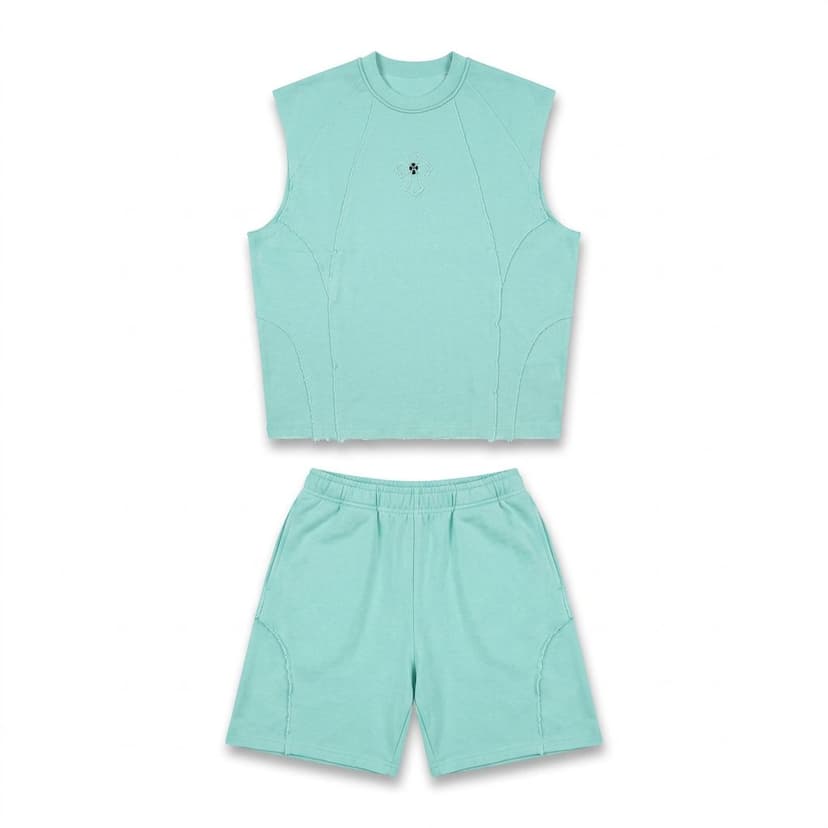 Batch17 02 Sleeveless Tee Shorts Set Mint