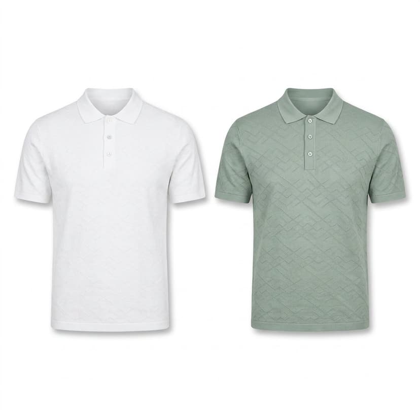 Batch18 01 Argyle Texture Polo White Sage