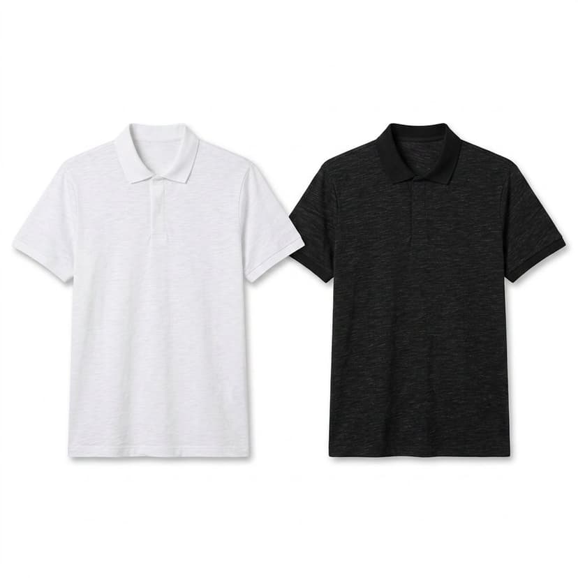 Batch18 04 Slub Polo White Black
