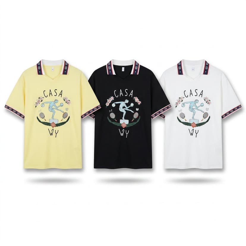 Batch18 07 Casa Tennis Polo Yellow Black White