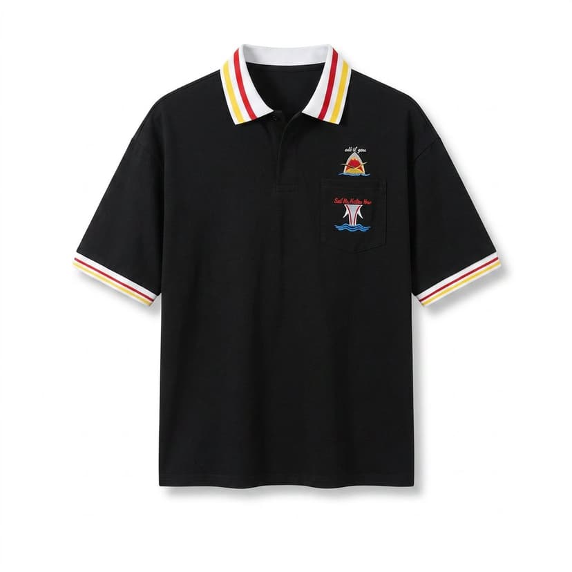 Batch18 10 Sailboat Pocket Polo Black