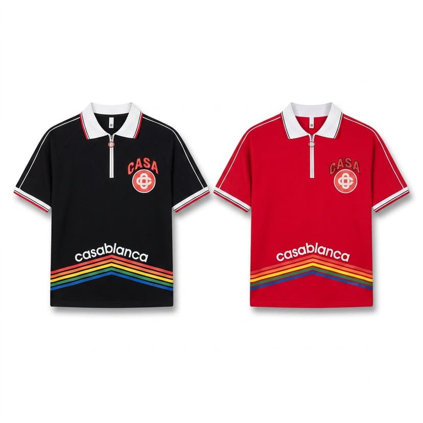 Batch18 12 Casablanca Zip Polo Black Red