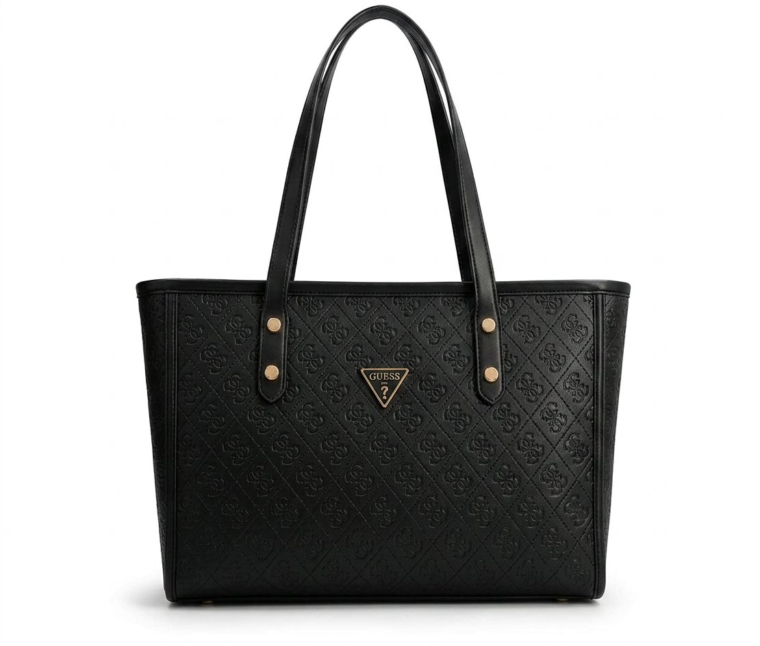 Black Embossed Tote Bag