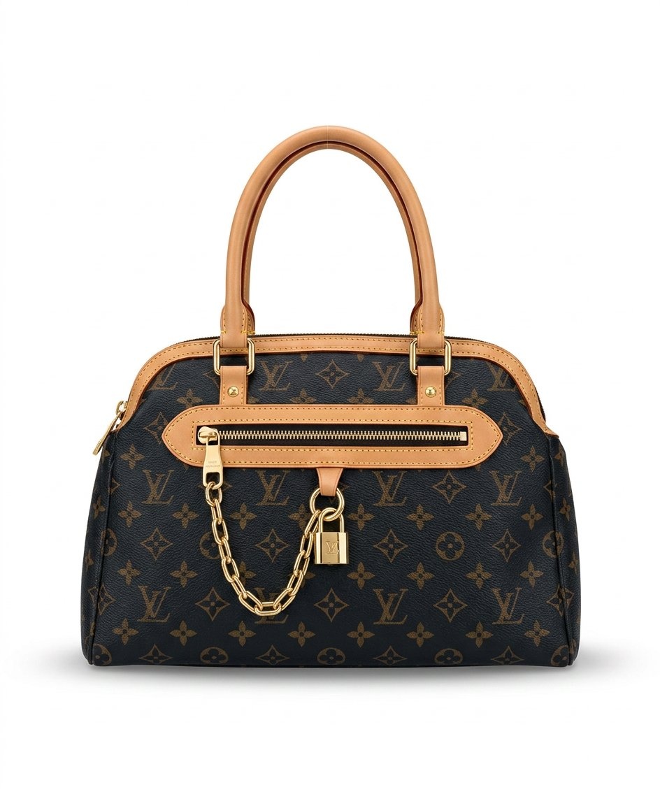 Black Monogram Satchel