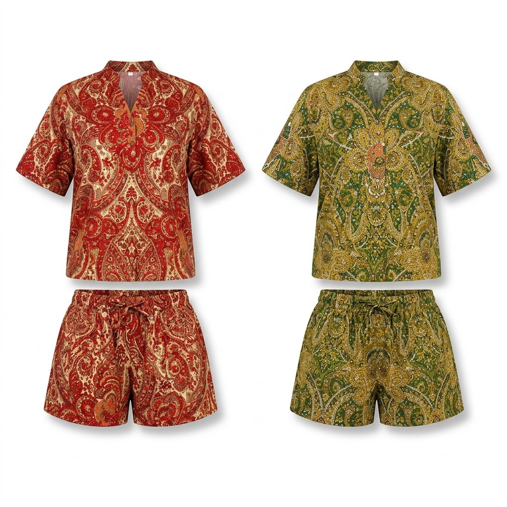 Paisley Shirt & Shorts Set — Assorted