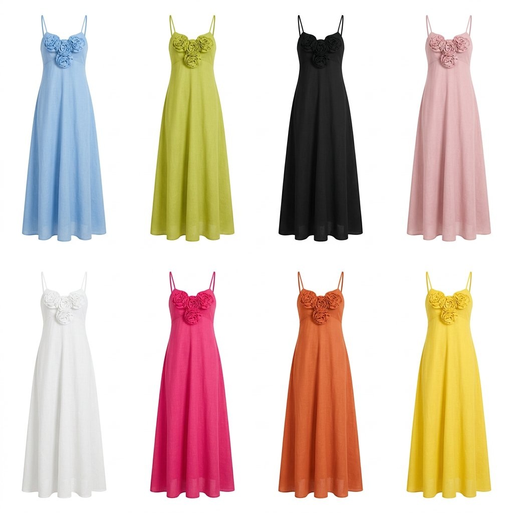 Rose Strap Maxi Dress — Assorted