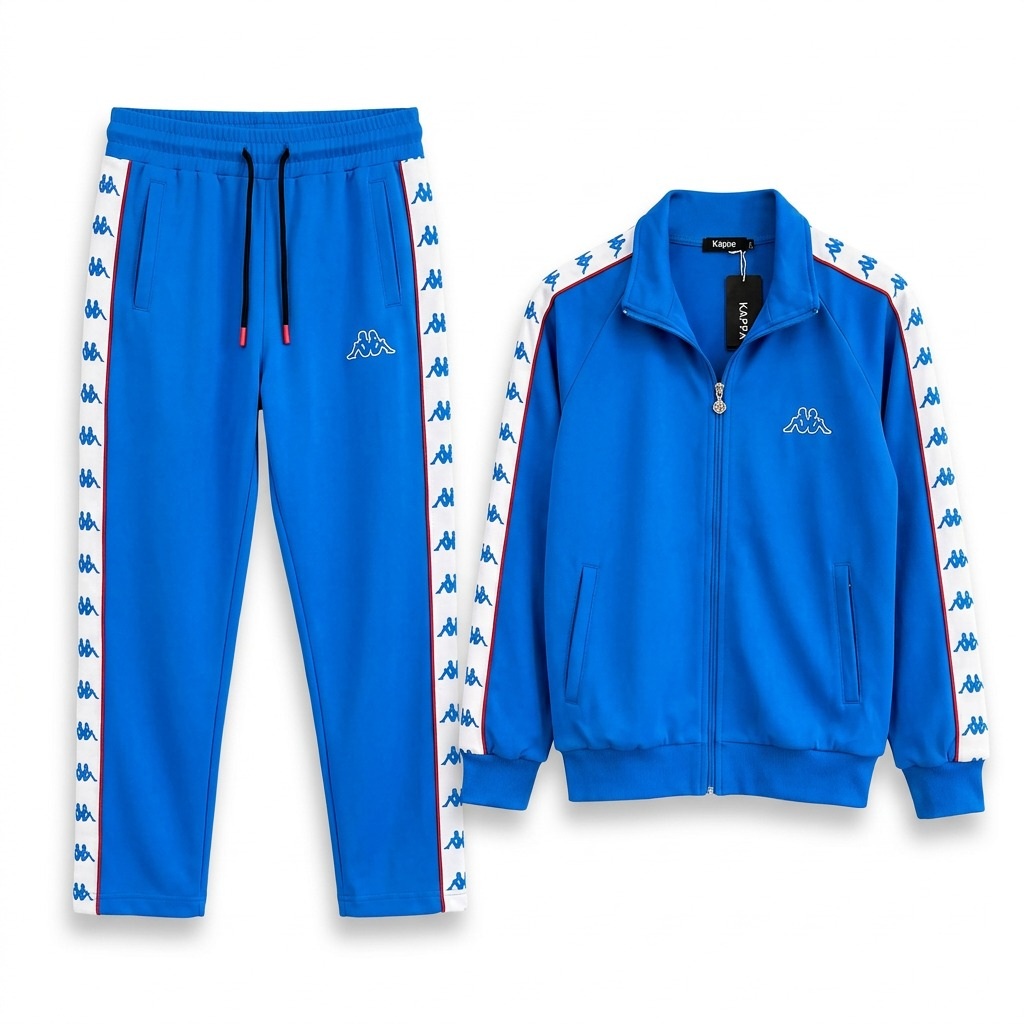 Blue Kappa Stripe Tracksuit Set