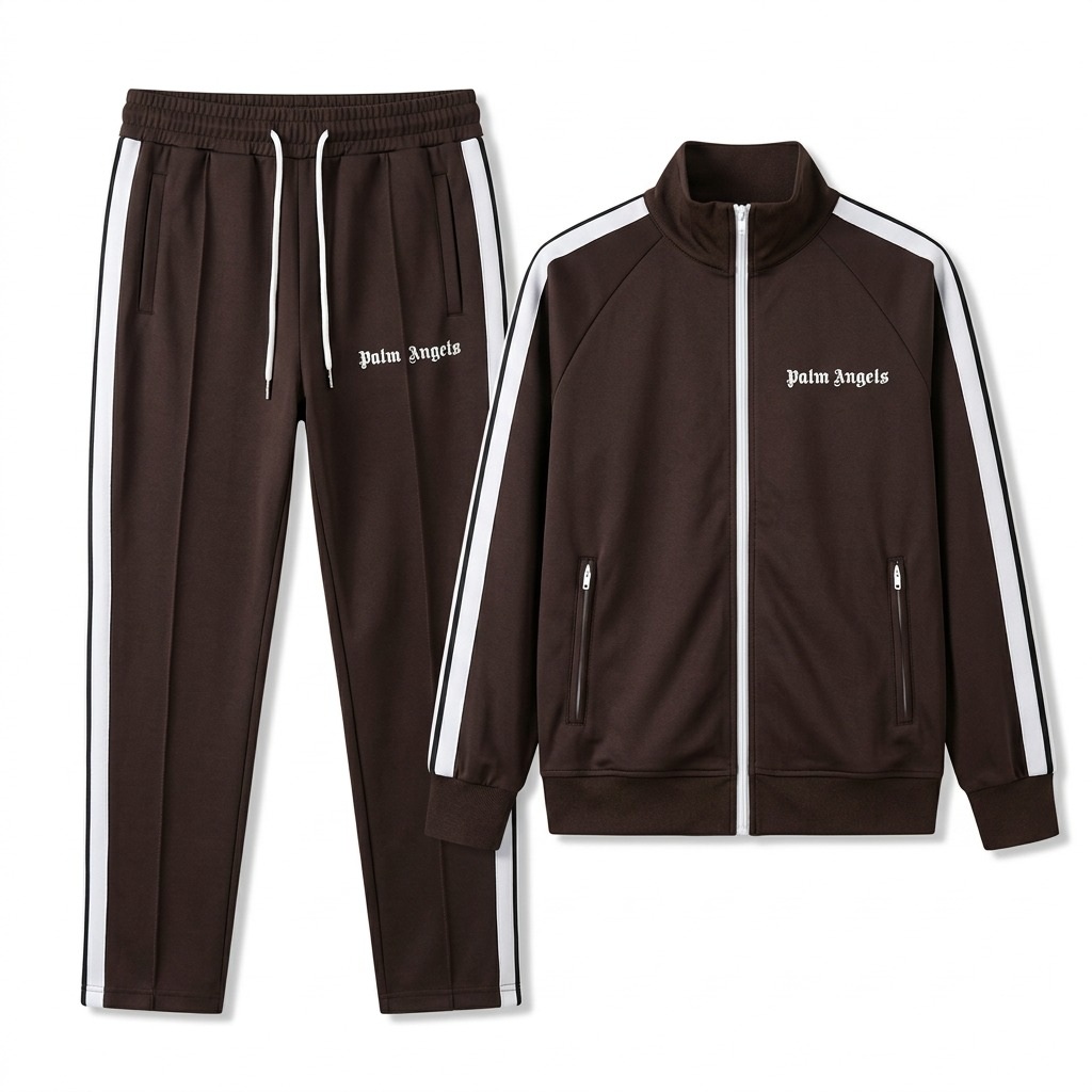 Brown Stripe Tracksuit Set