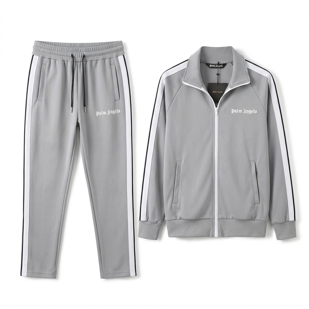 Gray Stripe Tracksuit Set